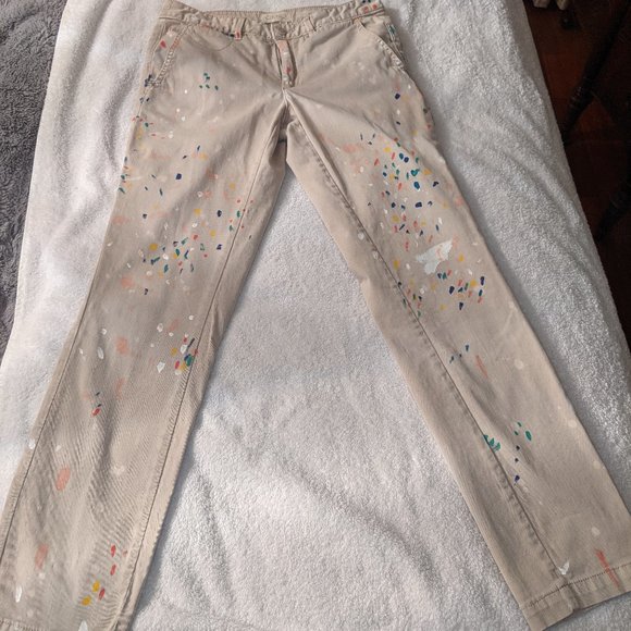 Antropologie Paint Splatter Relaxed Fit Chinos - Picture 2 of 5